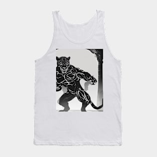 Jaguar Shadow Silhouette Anime Style Collection No. 180 Tank Top